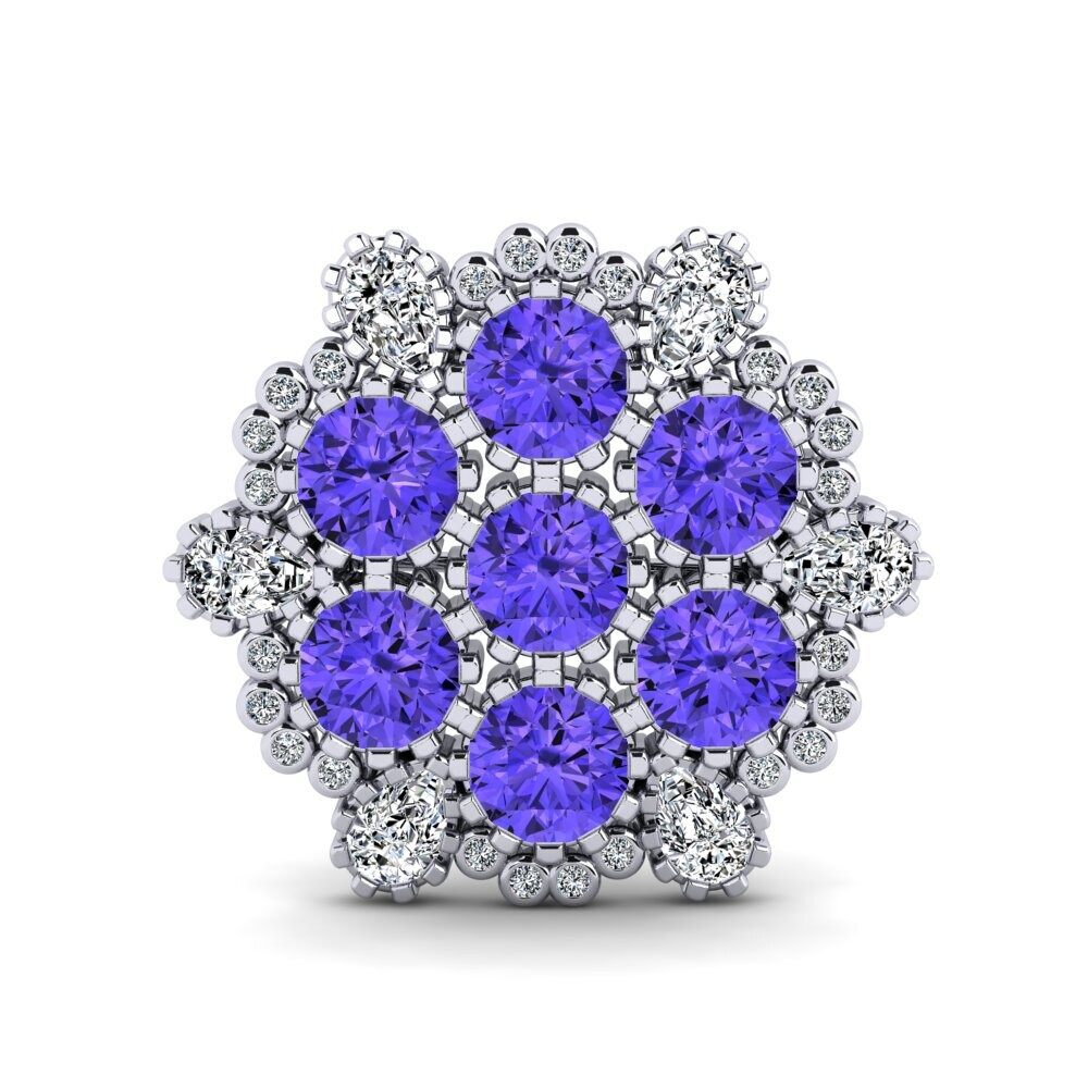 14ct White Gold Tanzanite Brooch Nguyet