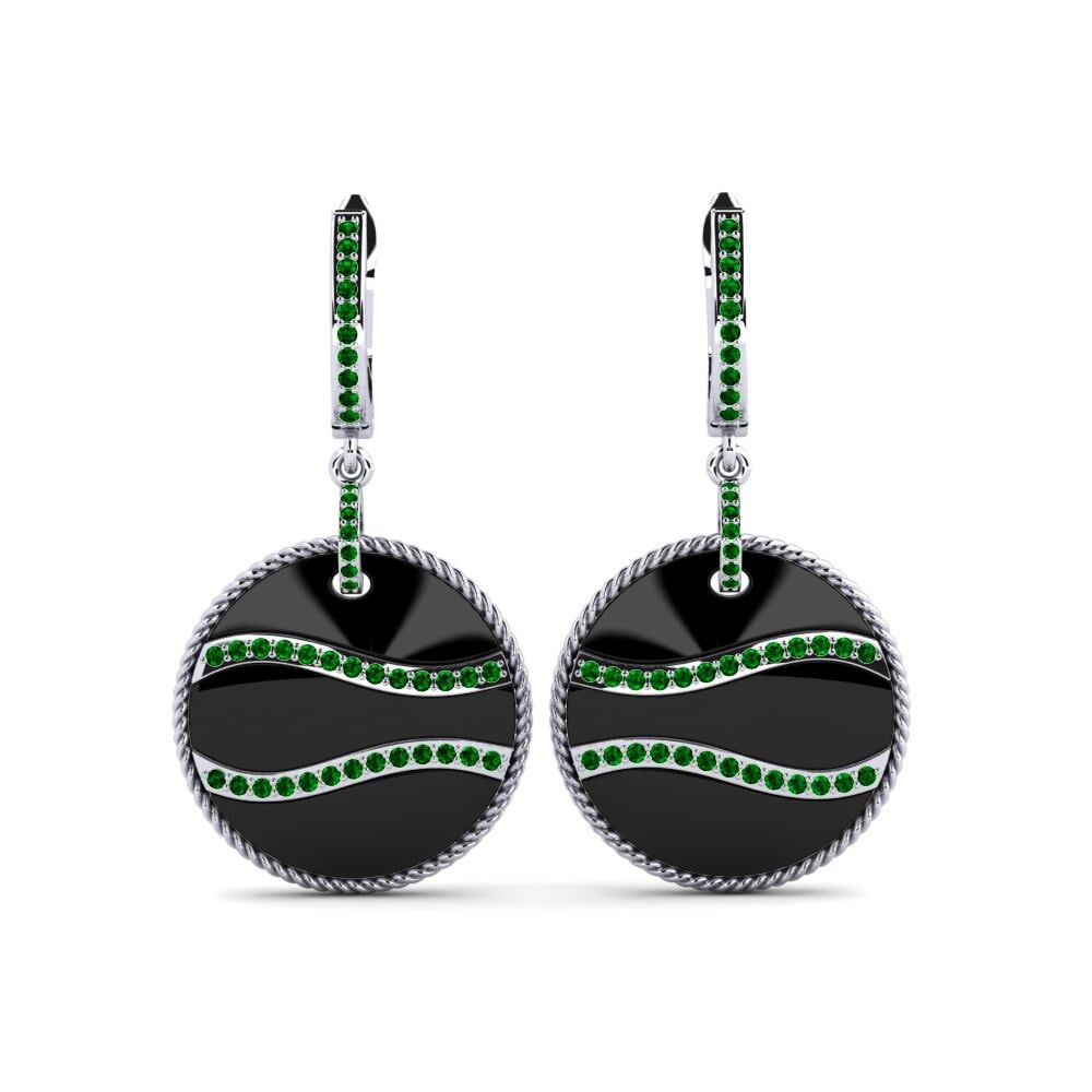 950 Platinum Green Zirconia Women's Earring Niblett