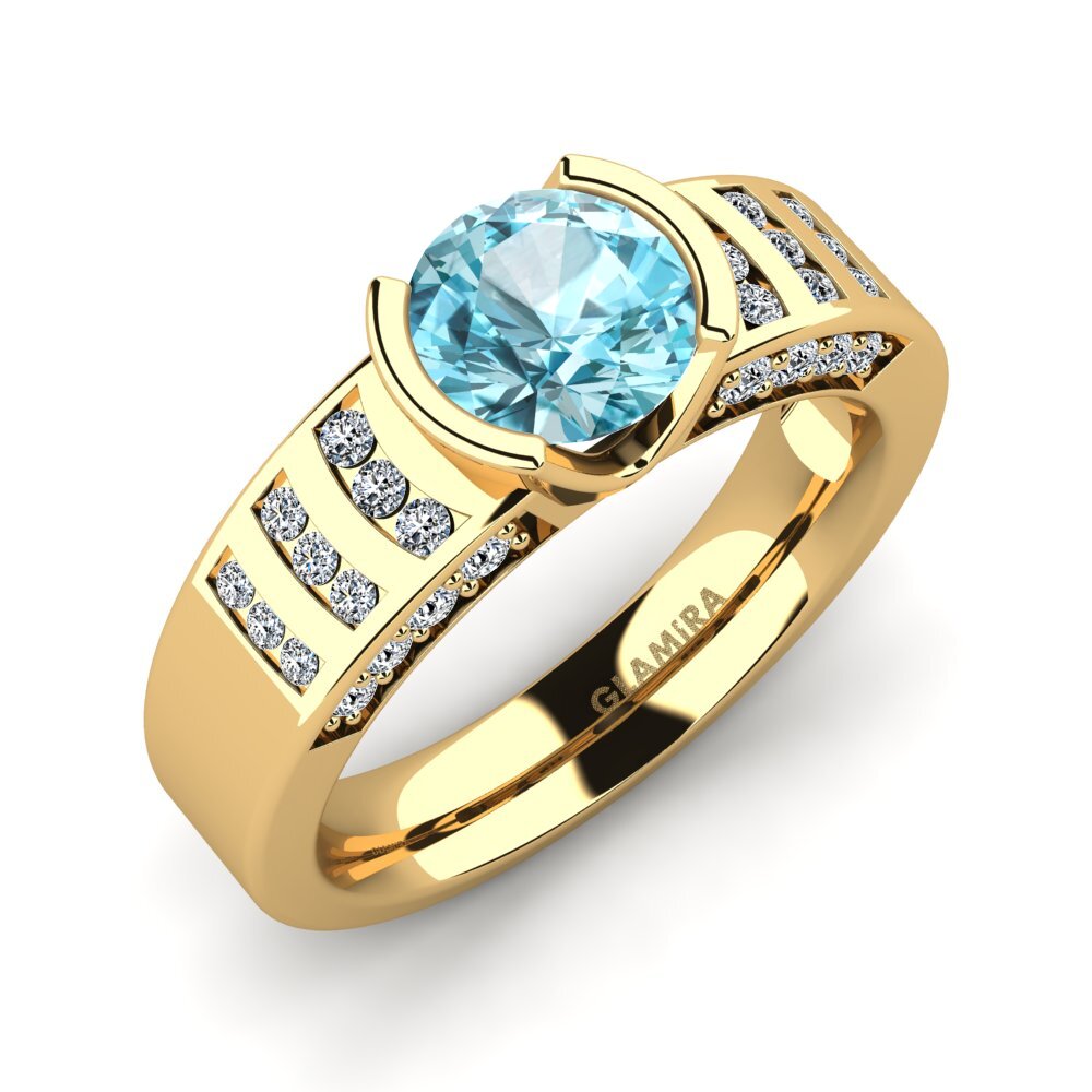 Blue Zircon Engagement Ring Nichol