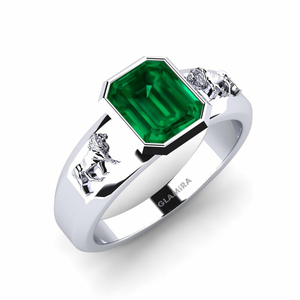 Nhẫn nam Nicholas Đá Emerald (Đá nhân tạo)