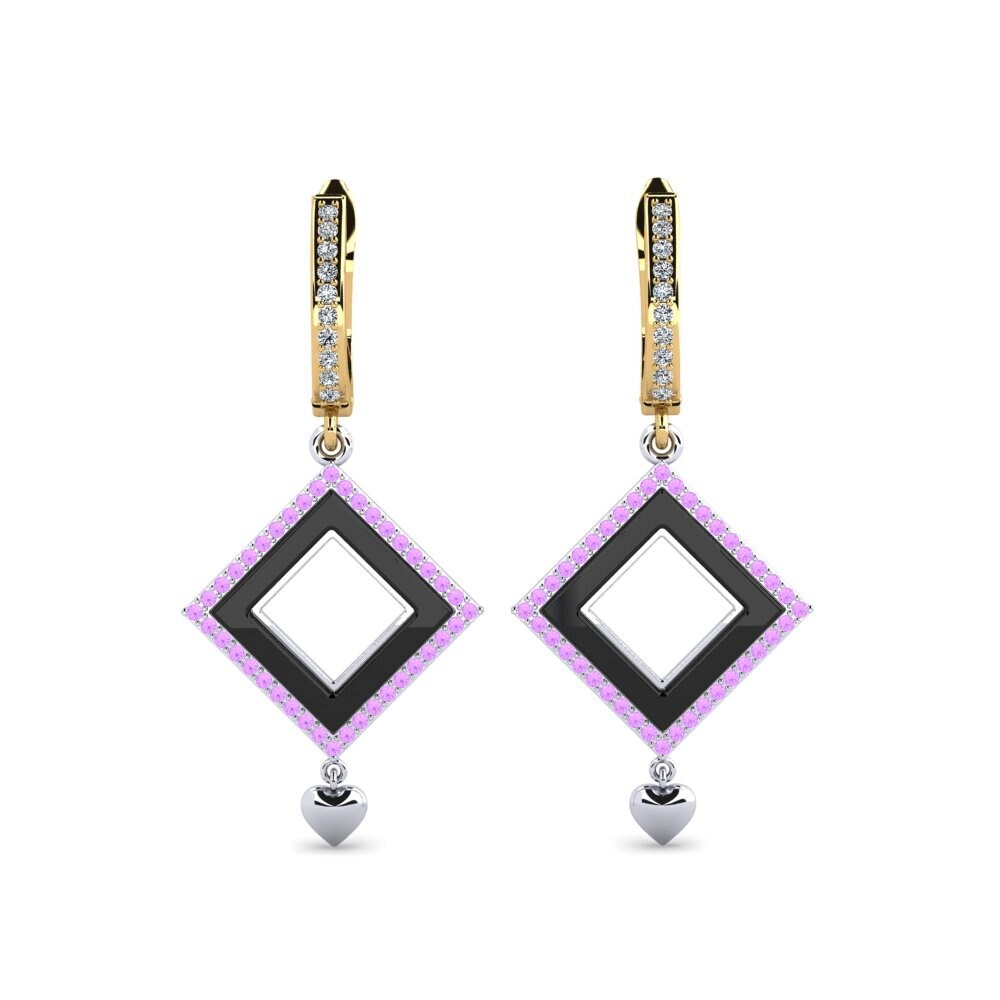 14ct White & Yellow Gold Amethyst Women's Earring Nickson