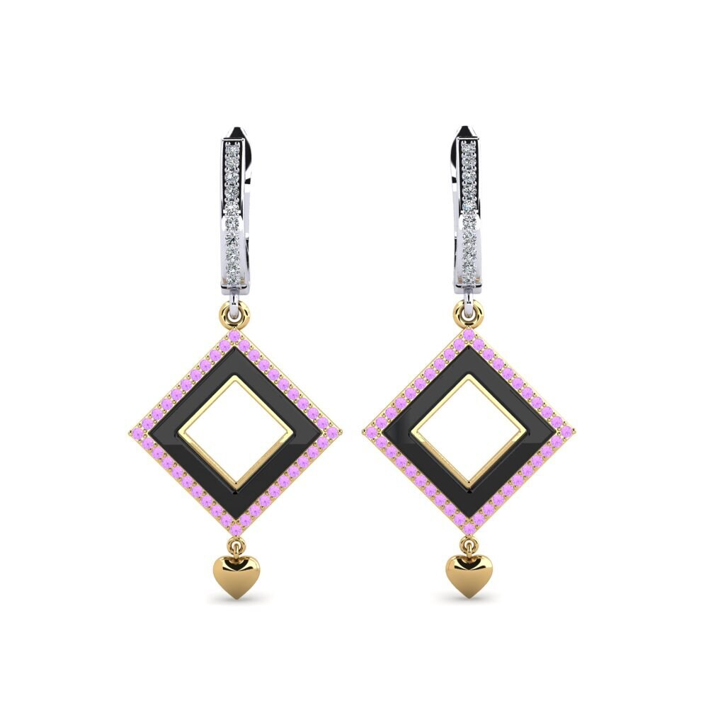 9ct Yellow & White Gold Amethyst Women's Earring Nickson