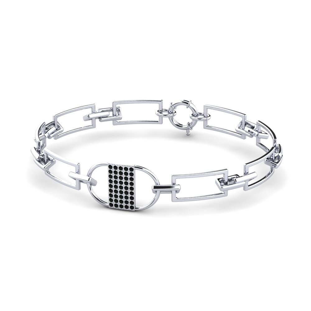 950 Palladium Black Diamond Women's Bracelet Niclaudia