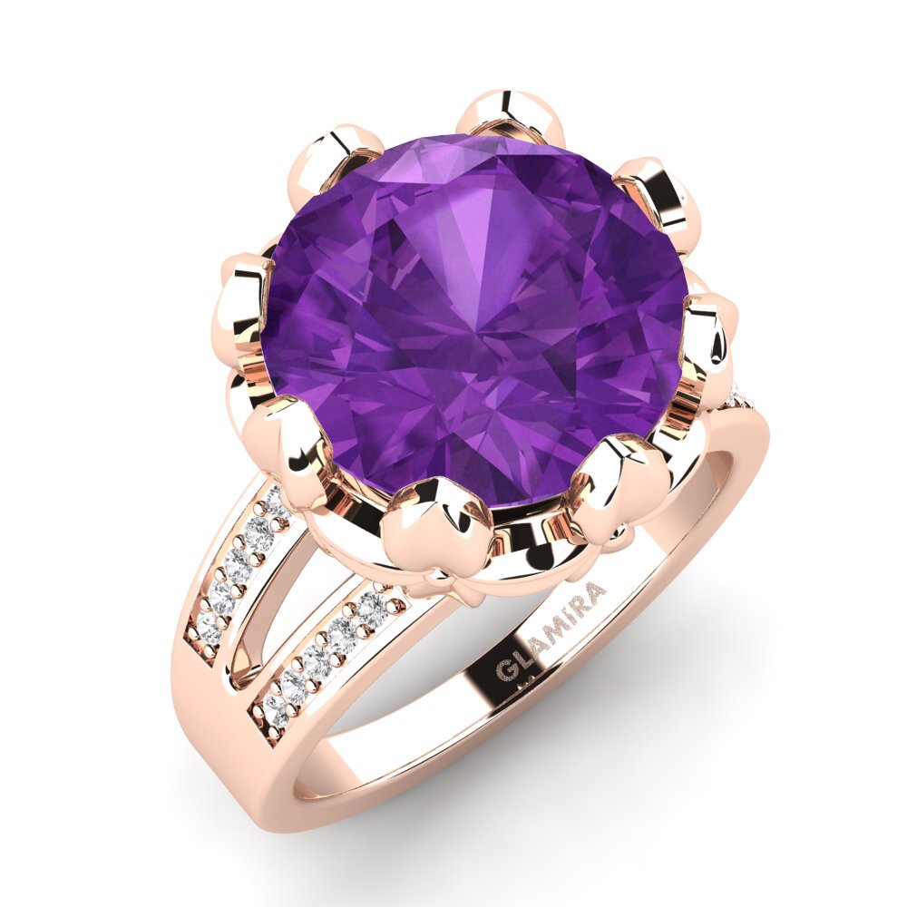 14k Rose Gold Amethyst Ring Nida