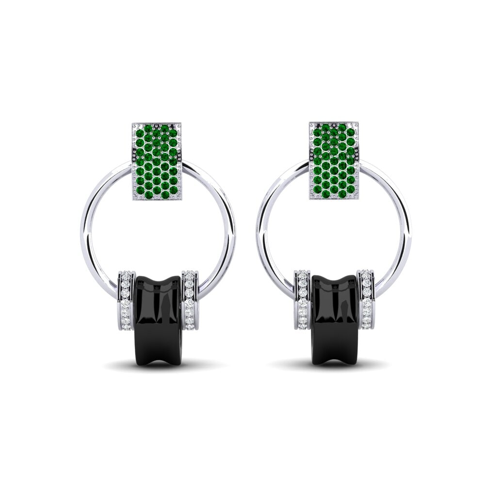 950 Platinum Green Zirconia Women's Earring Niehaus