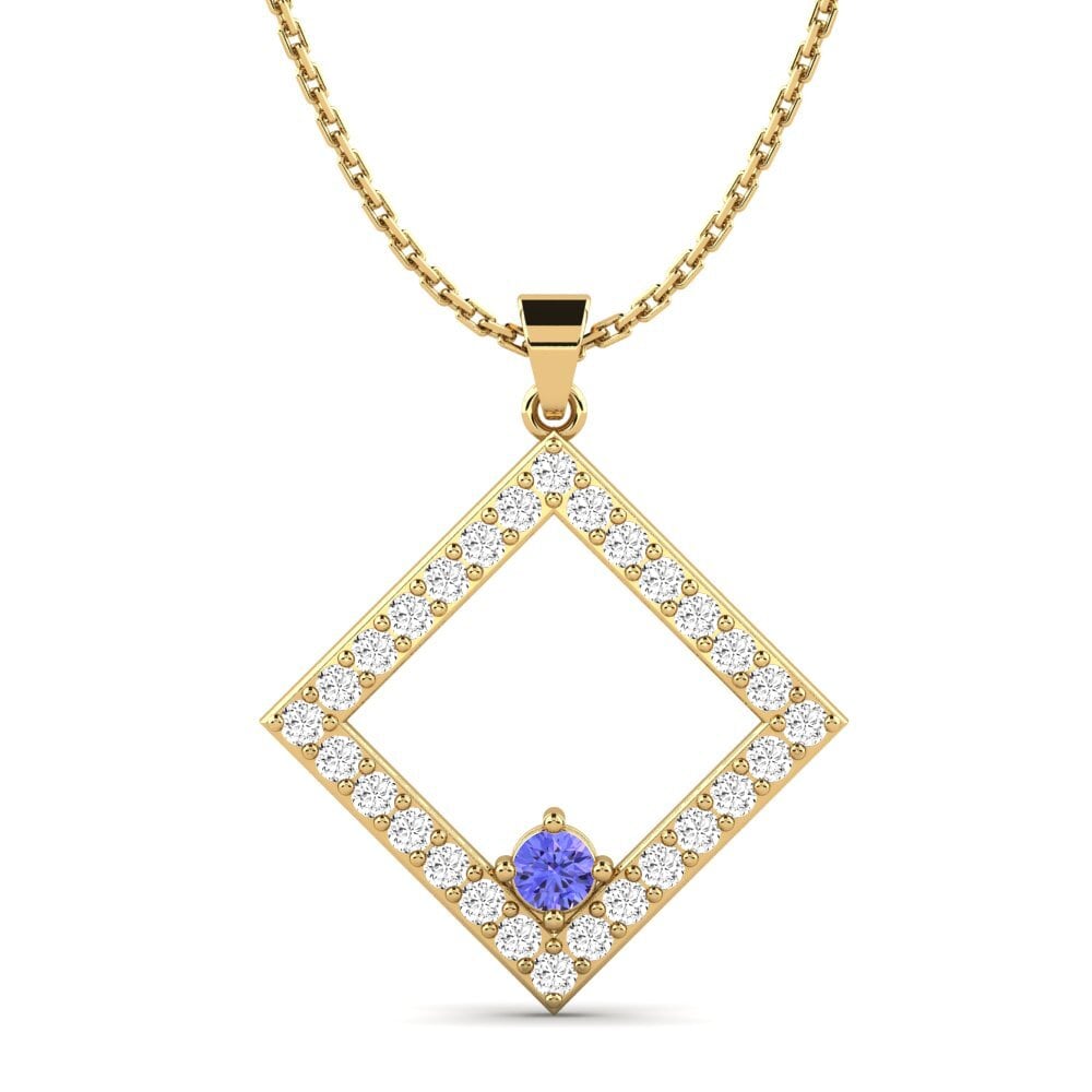 Gelbgold 585 Tansanit Damen anhänger Nigel