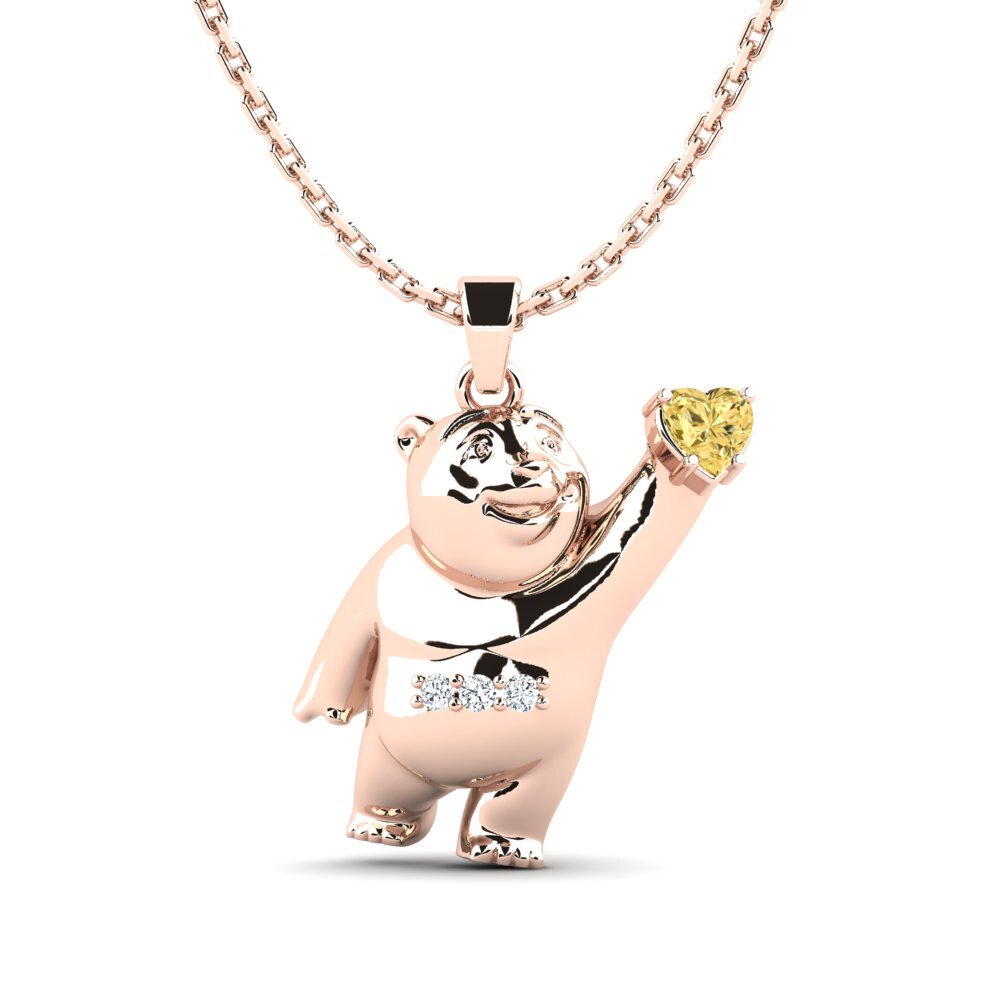 14ct Rose Gold Yellow Diamond Kid's Pendant Nikanor