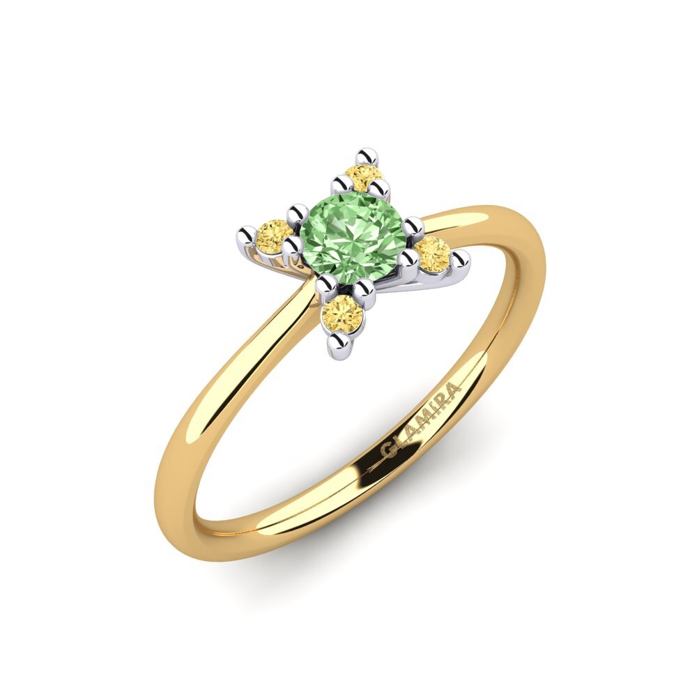 14k Oro Amarillo/Blanco Anillo de compromiso Nikkole