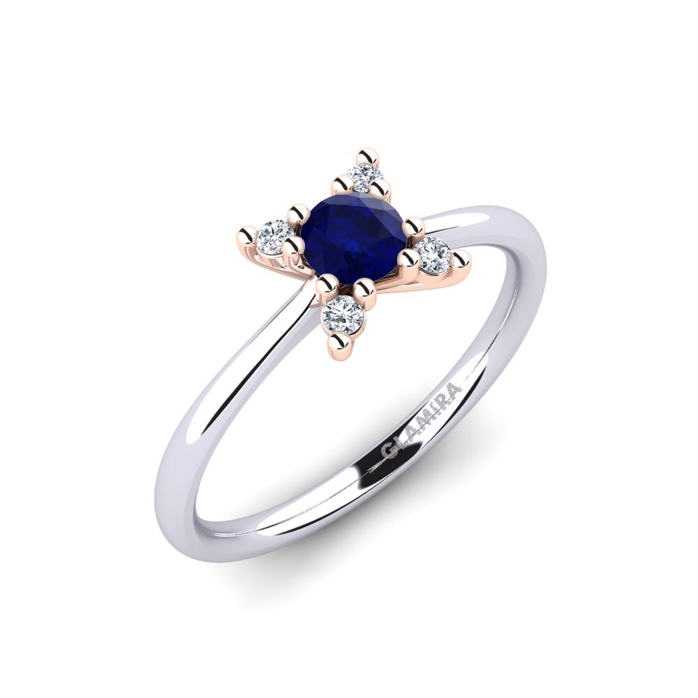 14ct White & Rose Gold Sapphire Engagement Ring Nikkole