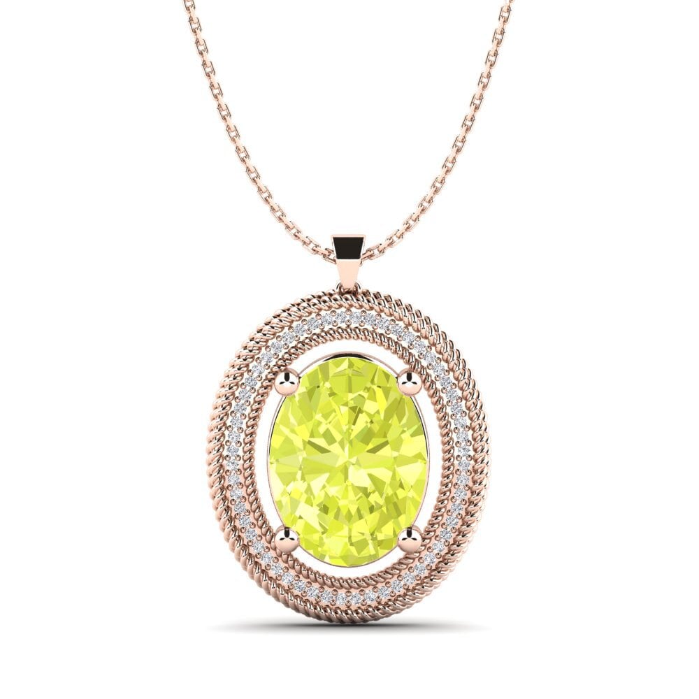 14ct Rose Gold Lemon Quartz Women's Pendant Nikusha