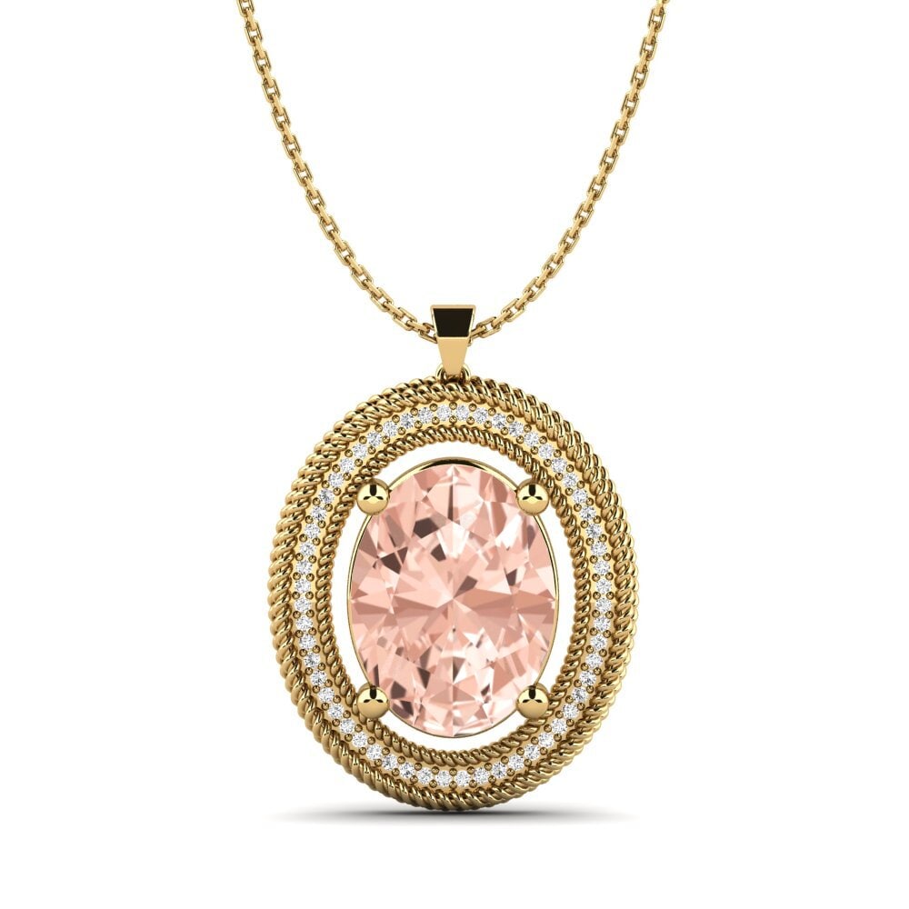 18k Oro Amarillo Morganita Colgante de Mujer Nikusha