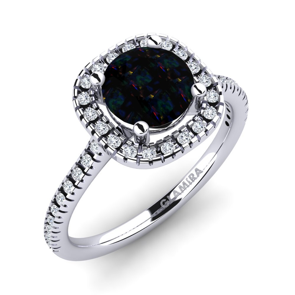 Black Opal Engagement Ring Nillson