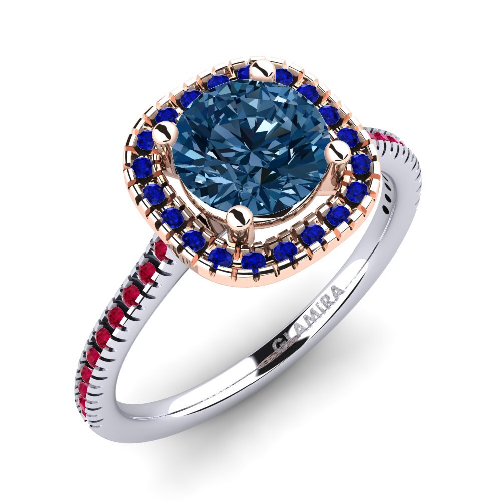 14ct White & Rose Gold Engagement Ring Nillson