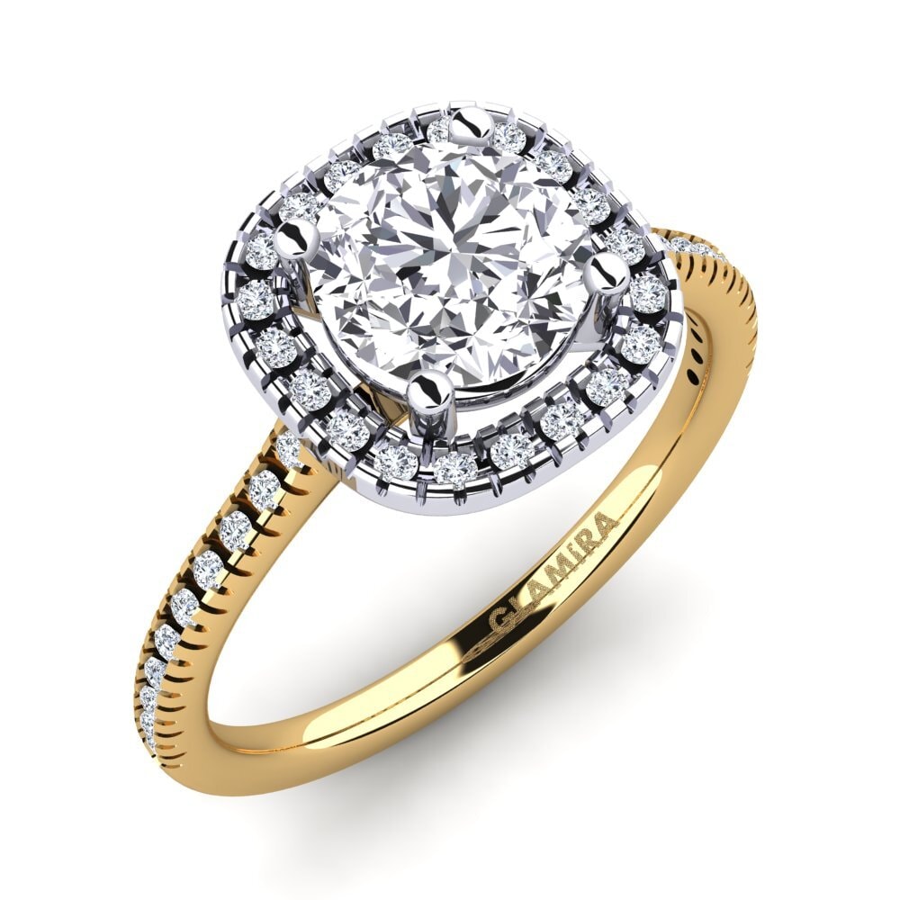 18K Yellow & White Gold Engagement Ring Nillson