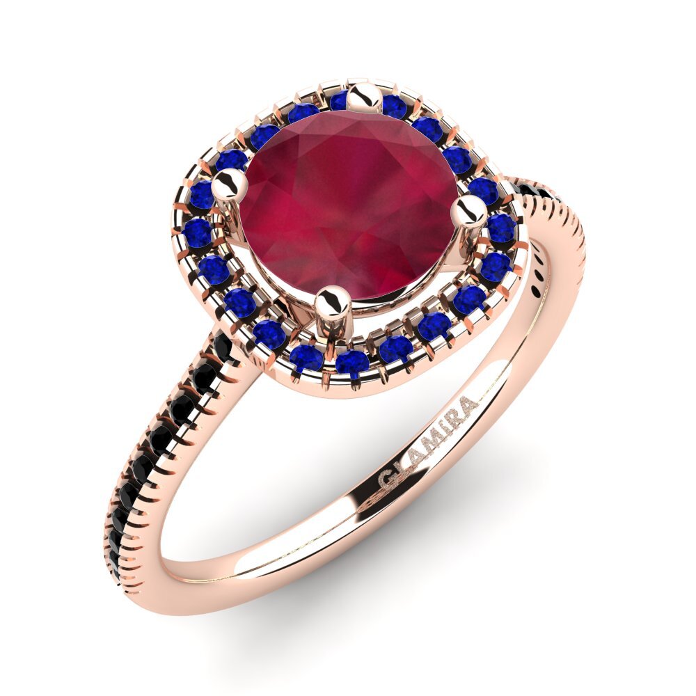 14k Oro Rosa Anillo de compromiso Nillson
