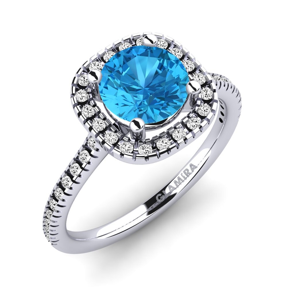 Topazio Azzurro Anello di fidanzamento Nillson