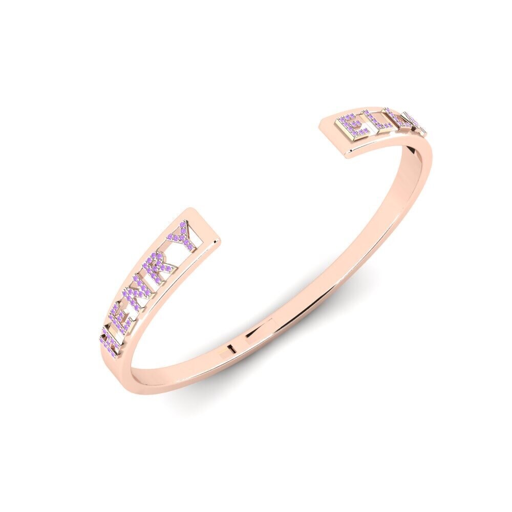 18k Oro Rosa Amatista Pulsera para hombre Nimenta