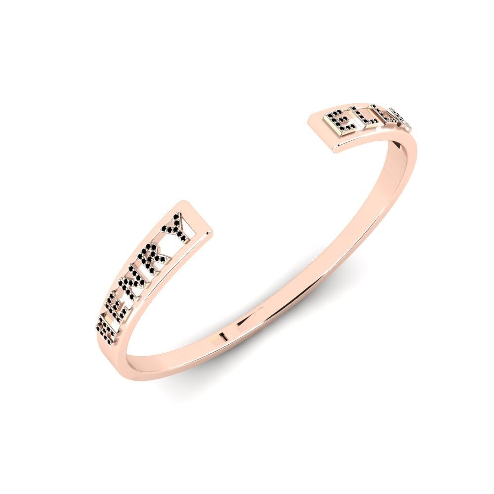 18k Oro Rosa Zafiro negro Pulsera para hombre Nimenta