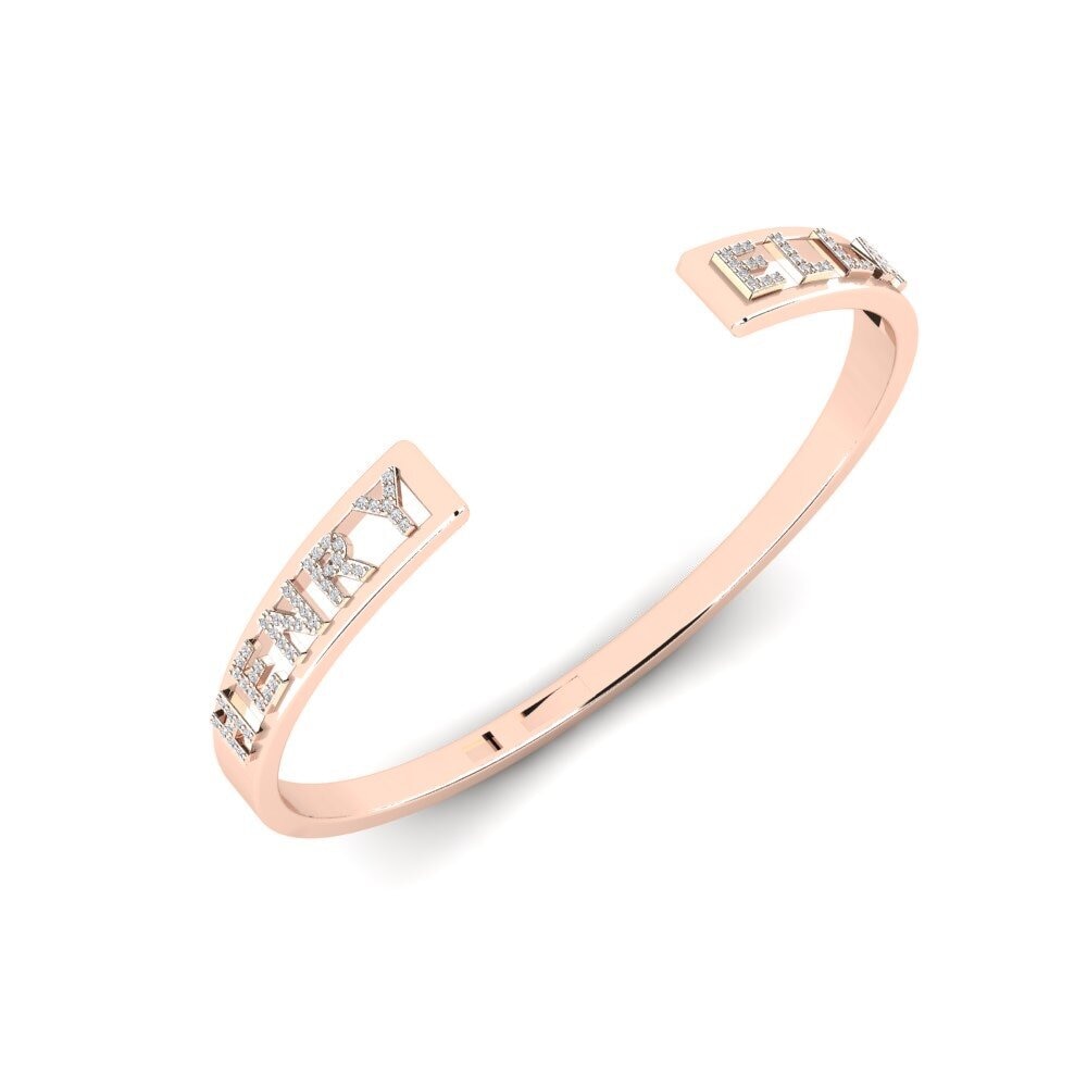 14ct Rose Gold Diamond Men's Bracelet Nimenta