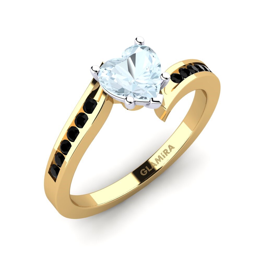 14ct Yellow & White Gold Aquamarine Women's Ring Nina