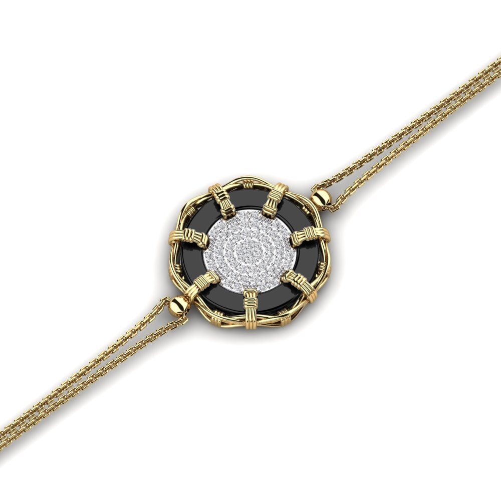 18ct Yellow & White Gold Lab Grown Diamond Women's Bracelet Ninaf