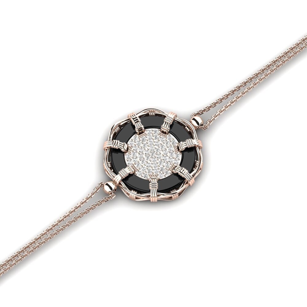14k Oro Rosa Moissanita Pulsera de Mujer Ninaf