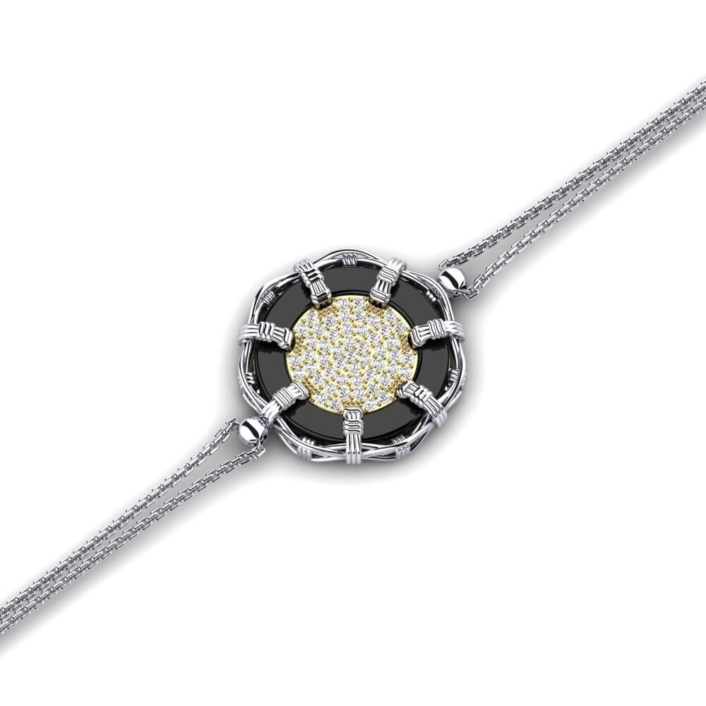 14ct White & Yellow Gold Moissanite Women's Bracelet Ninaf