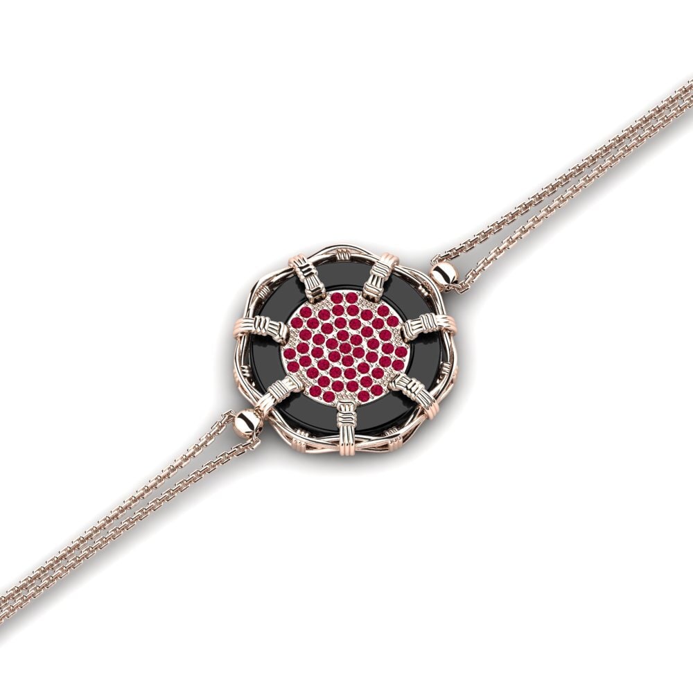 18k Oro Rosa Rubí Pulsera de Mujer Ninaf