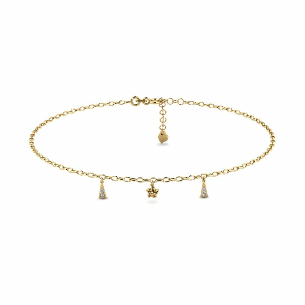 Or Jaune 18k Chaîne cheville femme Nissamre