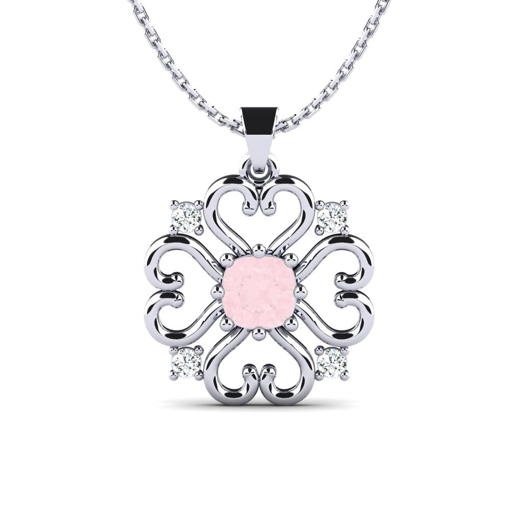 Cushion Rose Quartz Women's Pendant Nixmary