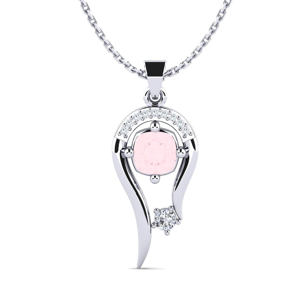Cushion Rose Quartz Women's Pendant Nixola