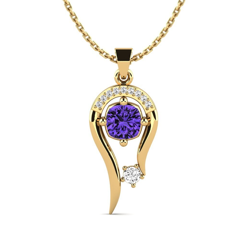 Gelbgold 585 Tansanit Damen anhänger Nixola