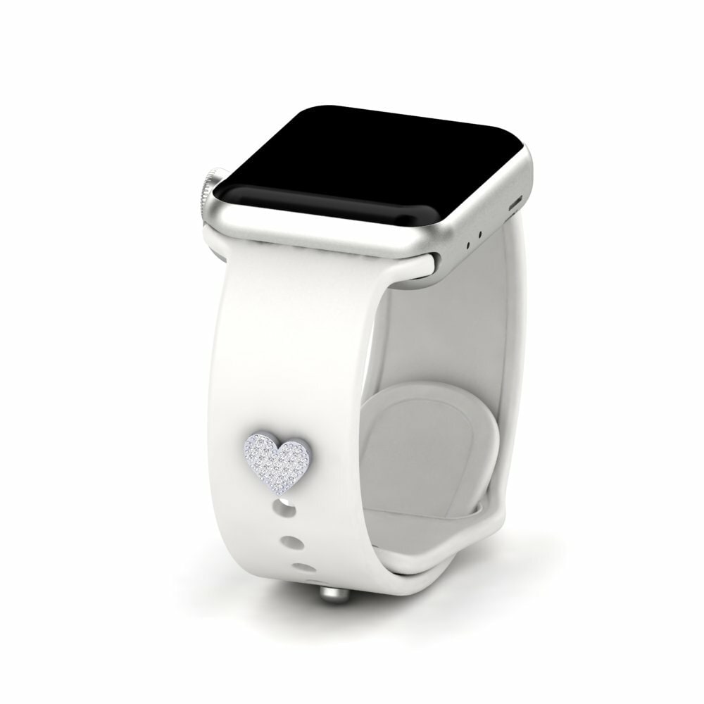 White Silver Lab Grown Diamond Apple Watch® Accessory Nkarhi - B