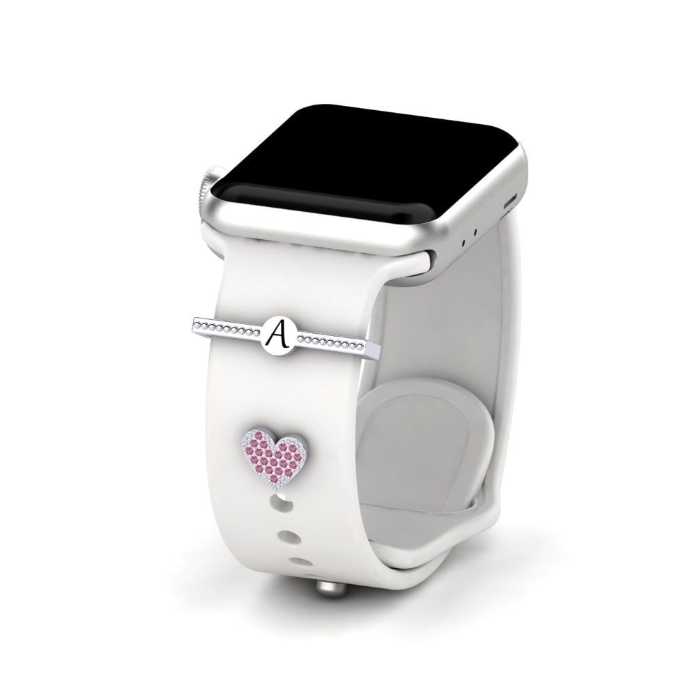 White Silver Rhodolite Garnet Apple Watch® Accessory Nkarhi - SET