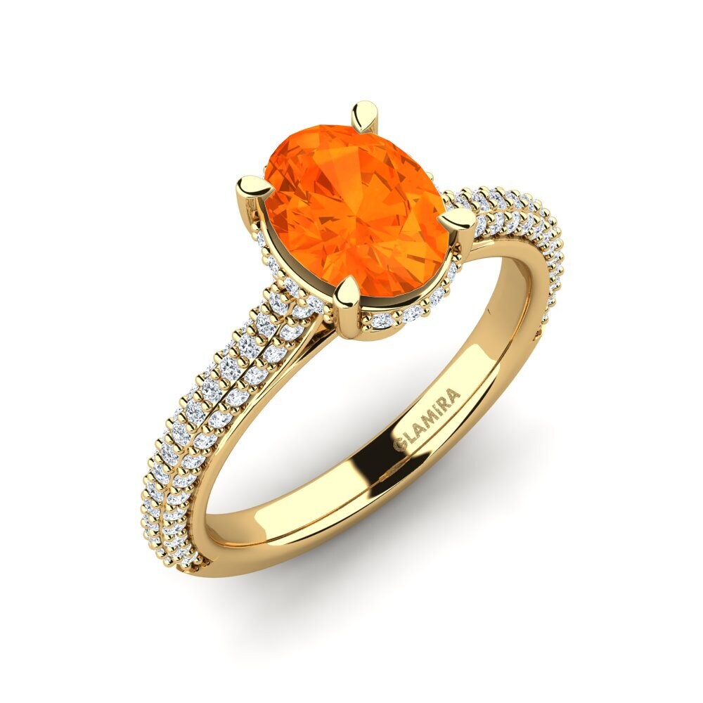 Fire Opal Engagement Ring Agrippina 1.09 crt