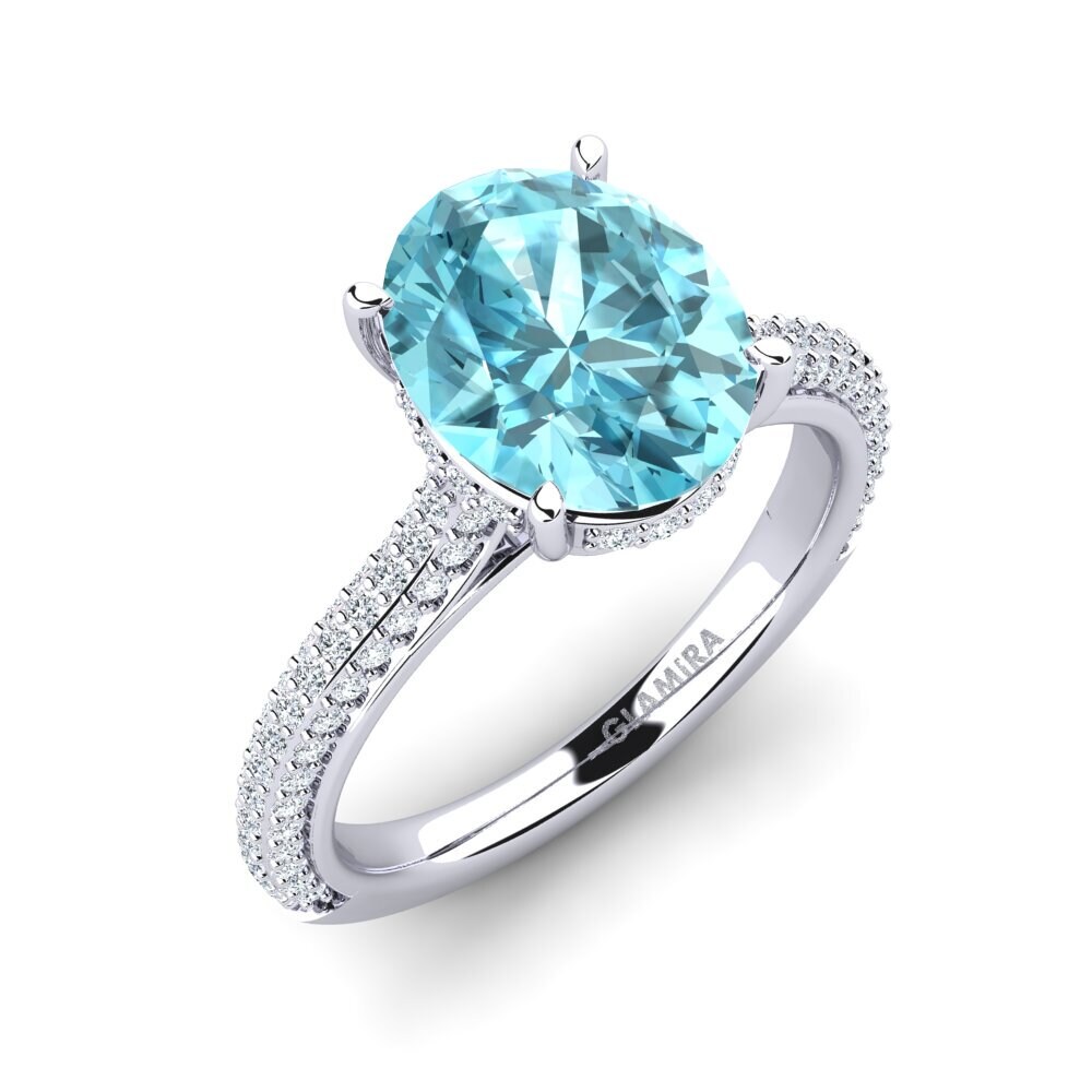 Blue Zircon Engagement Ring Agrippina