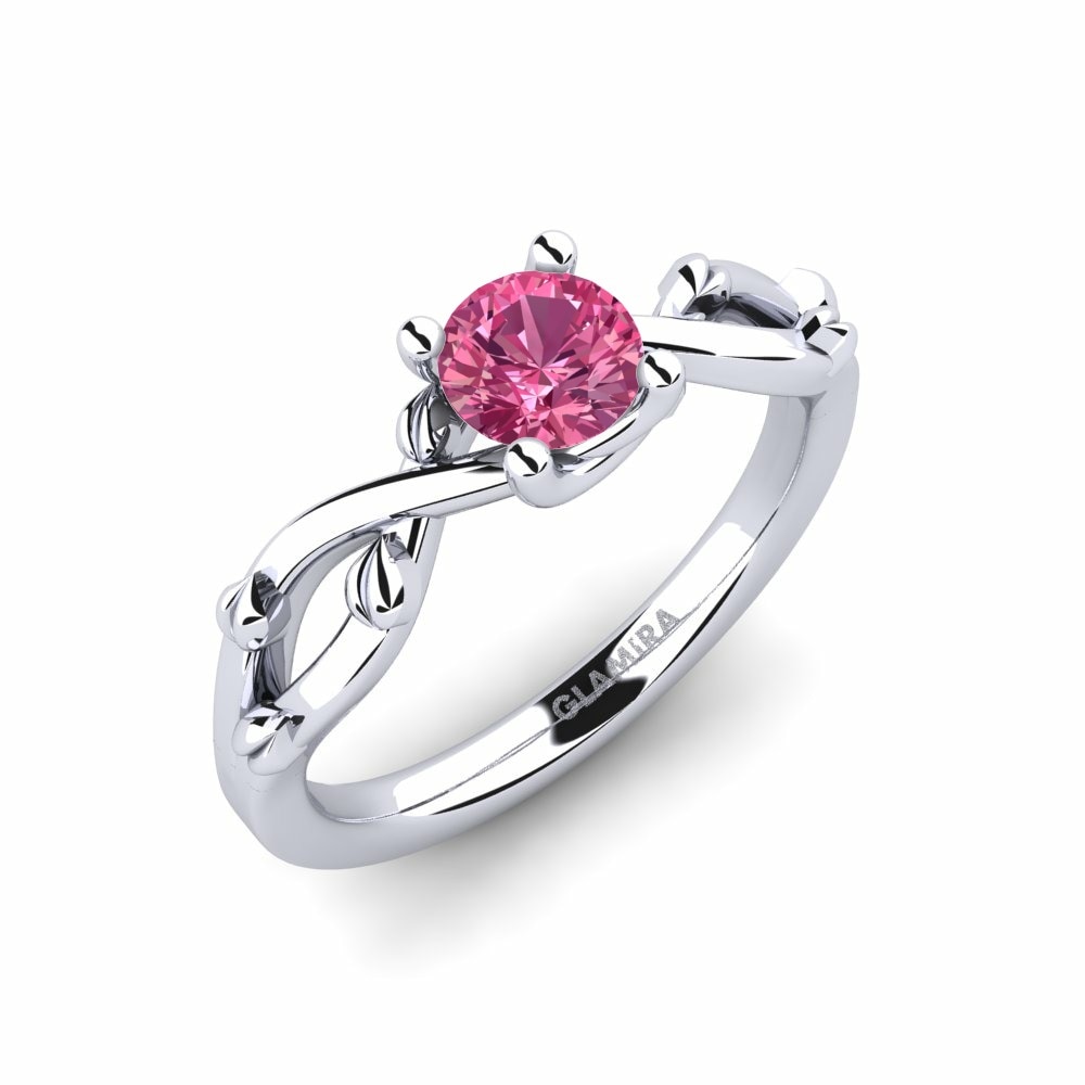Design Solitaire Engagement Rings Alabate 585 White Gold Pink Tourmaline