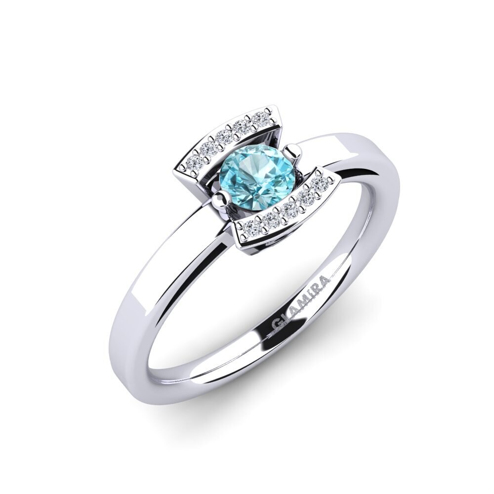 Blue Zircon Engagement Ring Allecra