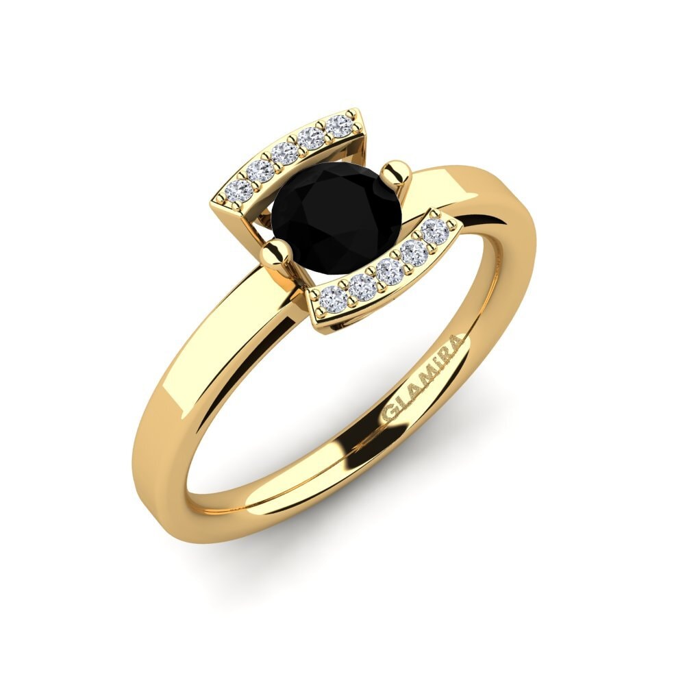 Black Onyx Engagement Ring Allecra 0.5 crt