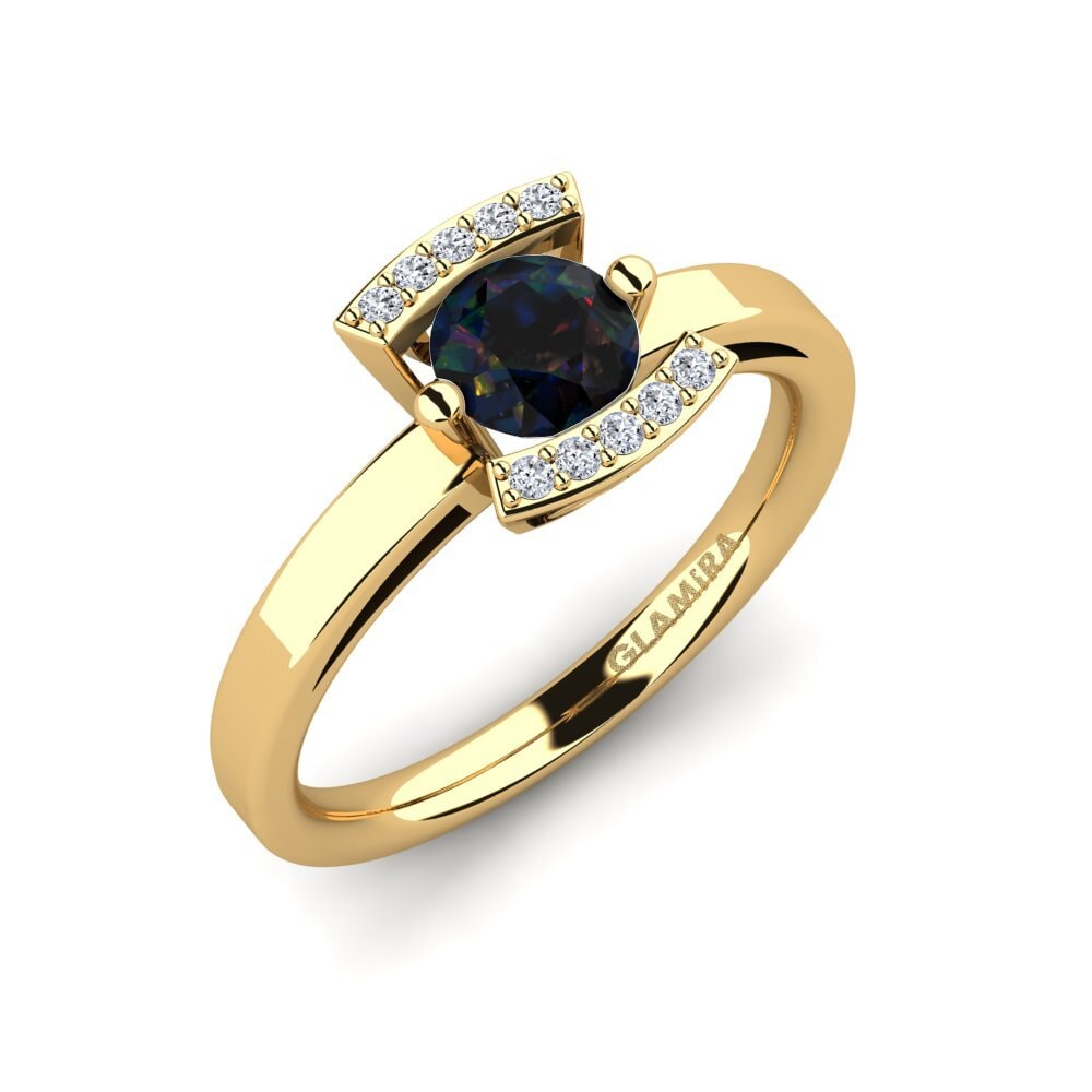 Black Opal Engagement Ring Allecra 0.5 crt