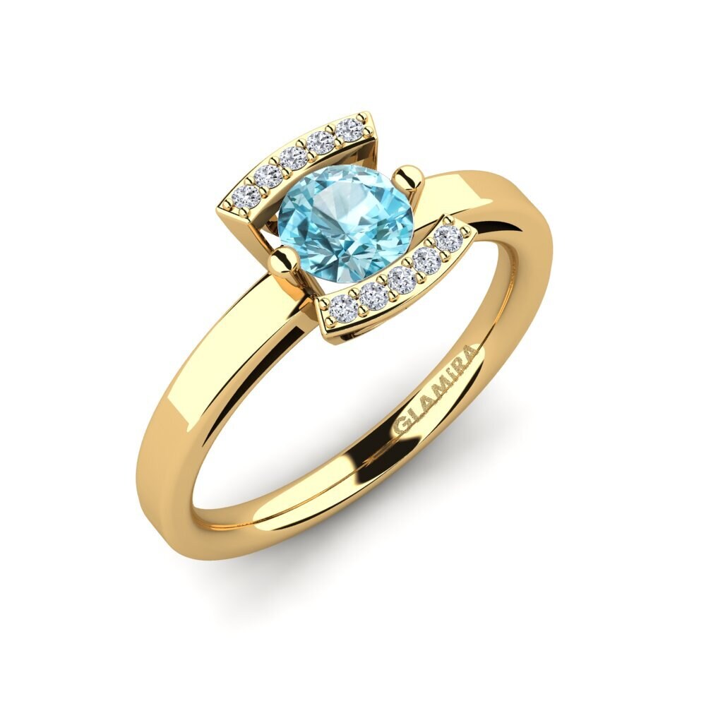 Blue Zircon Engagement Ring Allecra 0.5 crt