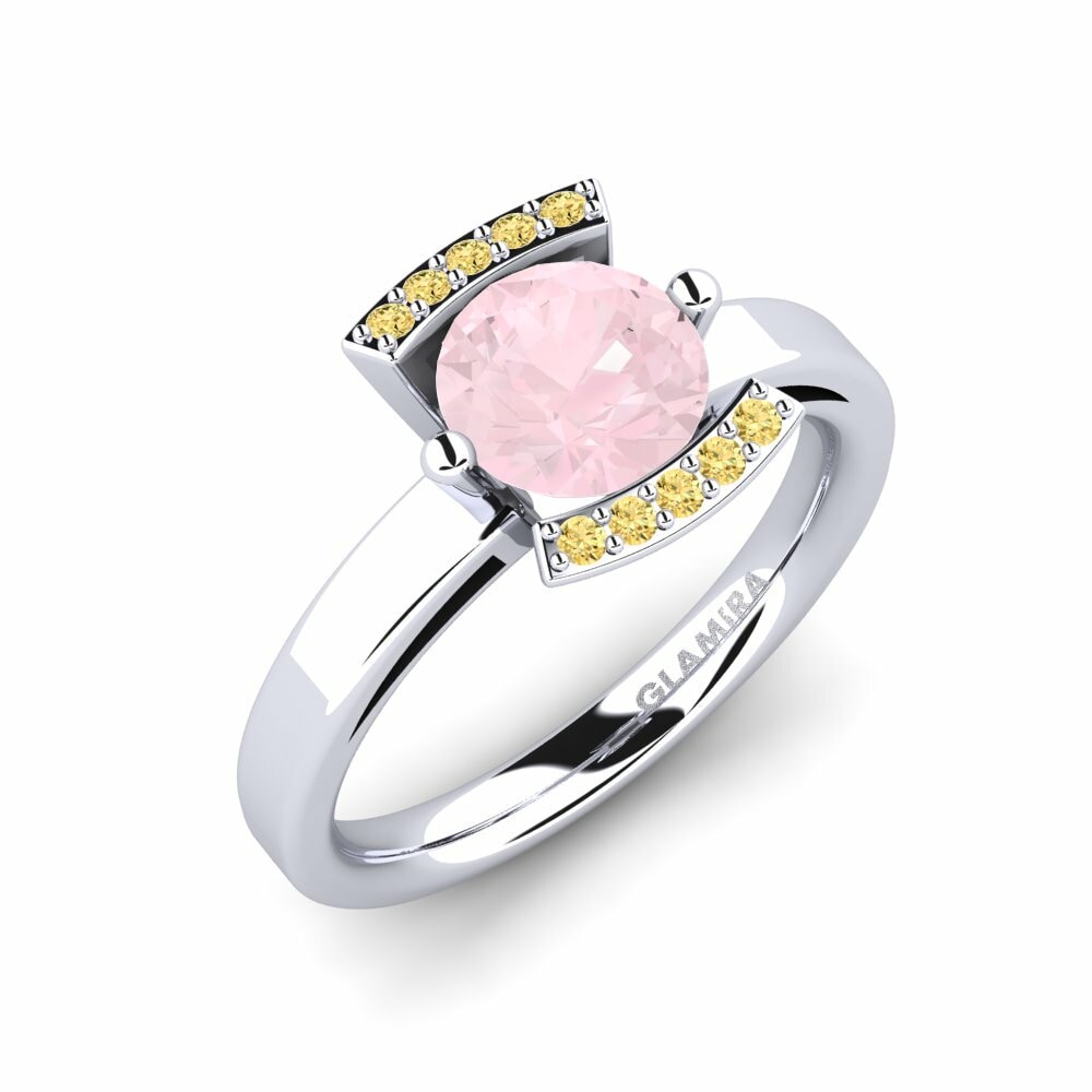 Cuarzo rosa Anillo de compromiso Allecra 1.0 crt