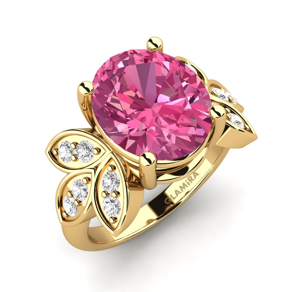 9ct Yellow Gold Pink Tourmaline Ring Aretha