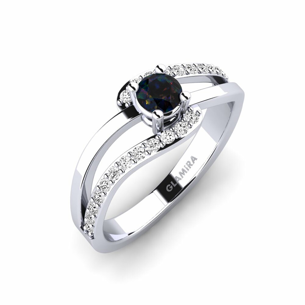 Black Opal Engagement Ring Bernarda