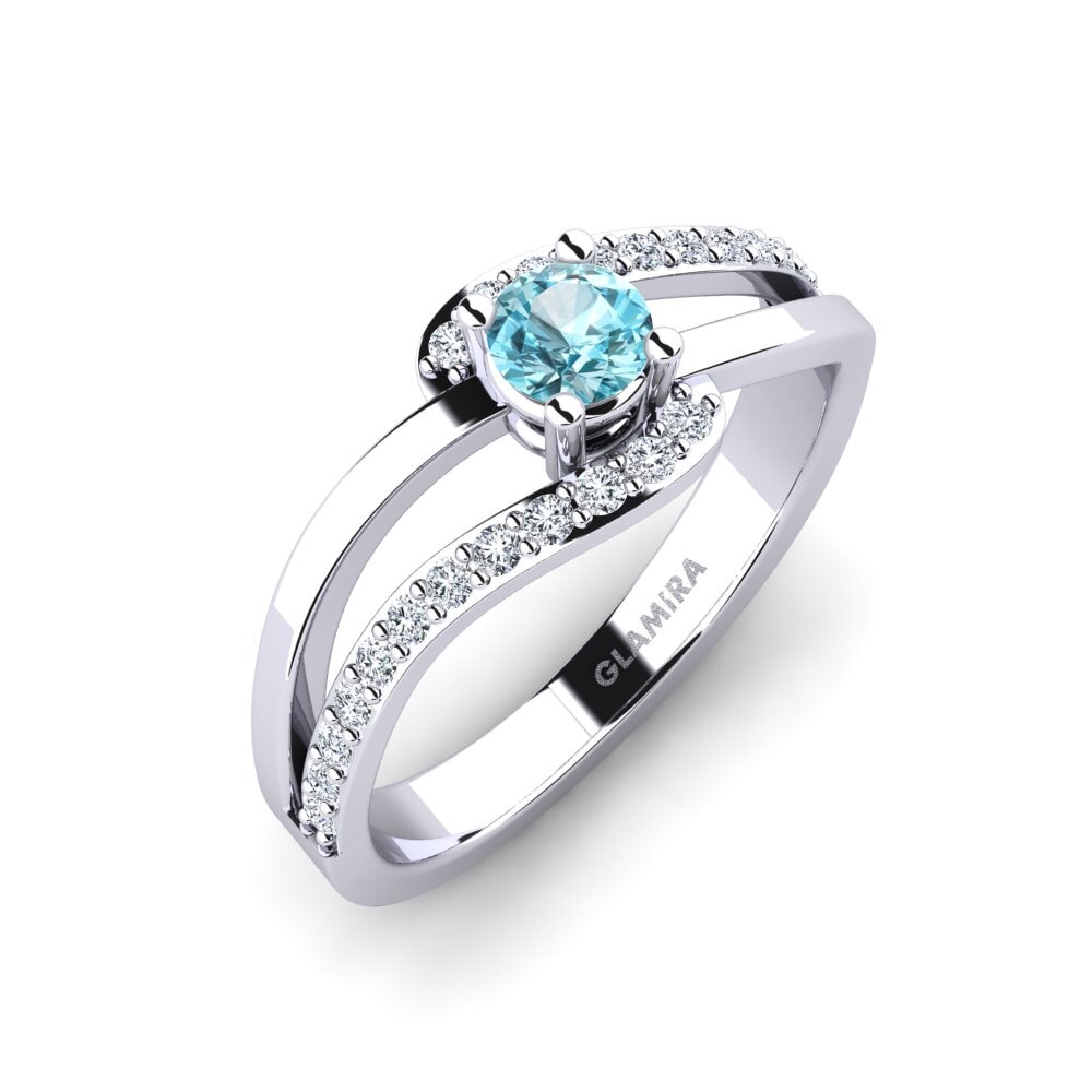 Blue Zircon Engagement Ring Bernarda