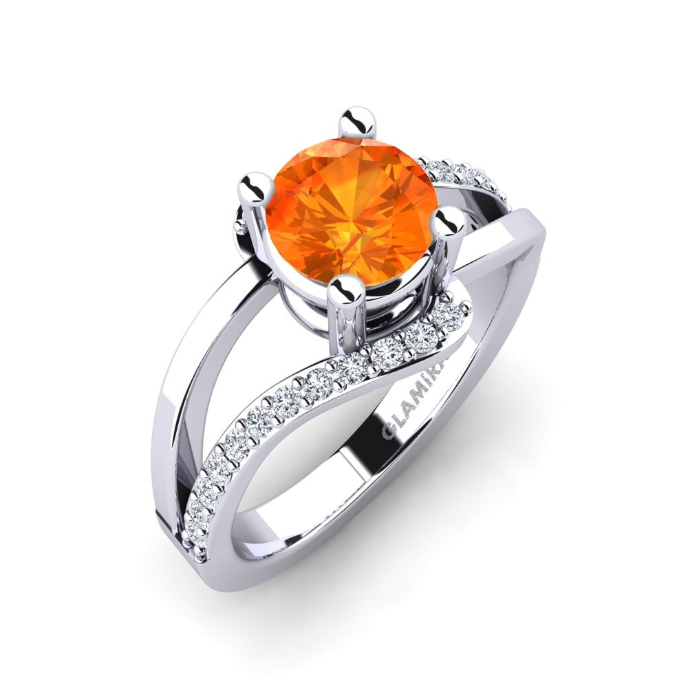 Orange Sapphire Engagement Ring Bernarda 1.0 crt