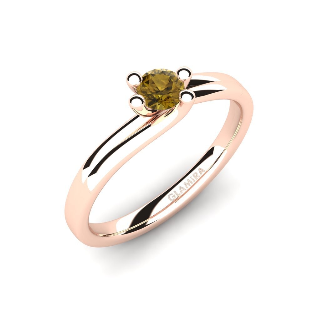 Vàng Hồng 9K Đá Zircon Nâu Nhẫn đính hôn Bridal Dream