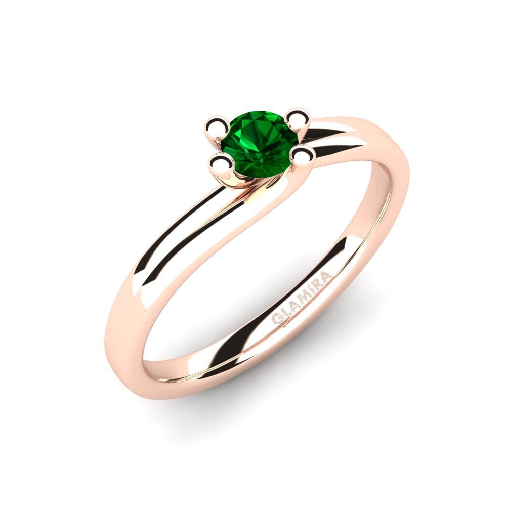 14ct Rose Gold Green Zirconia Engagement Ring Bridal Dream