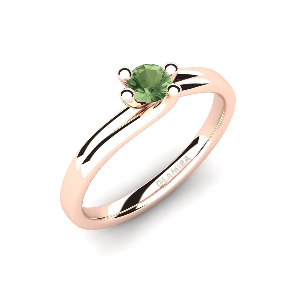 14ct Rose Gold Green Sapphire Engagement Ring Bridal Dream