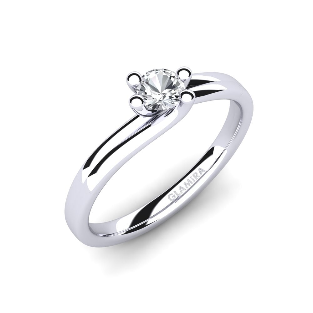 White Zircon Engagement Ring Bridal Dream